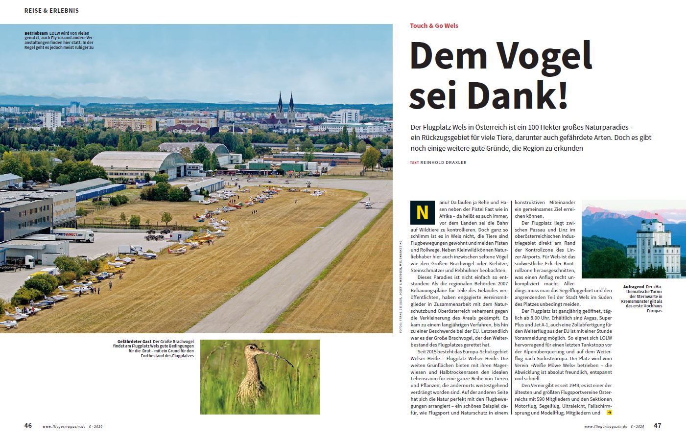 Fliegermagazin - Touch & Go Wels - Dem Vogel sei Dank!